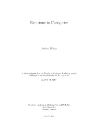 Relations in Categories