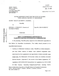 Reply to Defendant's Opposition to Plaintiffs' Motion for Expedited Consideration