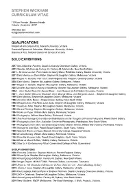 Stephen Wickham Curriculum Vitae