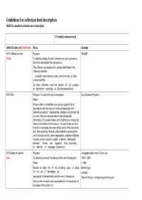Guidelines for Collection Level Description ISAD (G) Compliant Collection Level Description