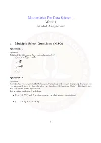 Mathematics for Data Science-1 Week 1 Graded Assignment