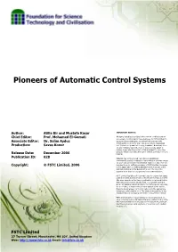 Pioneers of Automatic Control Systems