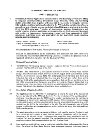 Planning Committee – 24 June 2021 Part I