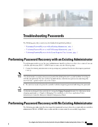 Troubleshooting Passwords