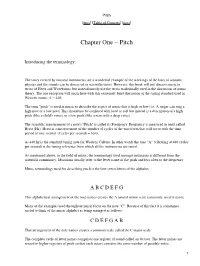 Chapter One − Pitch