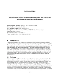 Development and Evaluation of Ecosystem Indicators for Urbanizing Midwestern Watersheds 1 Introduction