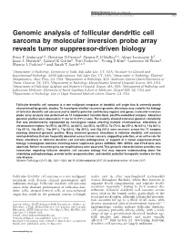 Genomic Analysis of Follicular Dendritic Cell Sarcoma by Molecular