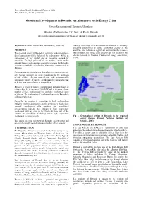 Geothermal Development in Rwanda: an Alternative to the Energy Crisis