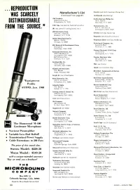 Microsound Company Sharpe Instruments, Inc
