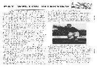 PAT WELTON INTERVIEW ^EJ Fk^F Top Nostalgia" Buffs" "Arthur Godfrey and Dave Knight Take a Wander Down Memory Lane and Have a Few Pints With' Pat Welton