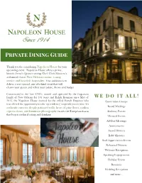 Private Dining Guide