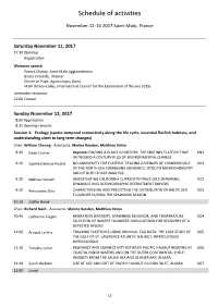 Schedule of Activities
