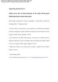 Stable Green and Red Dual-Emissions in the Single All-Inorganic Halide