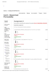 Unit 5 - Week4:Soil Permeability