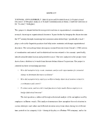 A Metaphor Analysis of E-Mail Communication at Enron