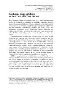 An Interview with Tony Lawson