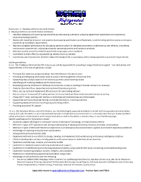 Description: Jr. Database Administrator/EDI Analyst Jr. Database Administrator/EDI Analyst