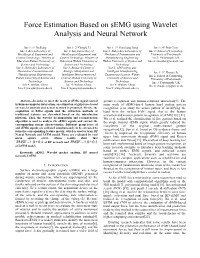 Force Estimation Based on Semg Using Wavelet Analysis and Neural Network