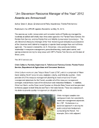 Jim Stevenson Resource Manager of the Year” 2012 Awards Are Announced!