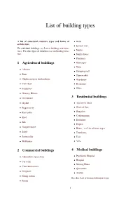 List of Building Types