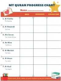My Quran Progress Chart