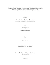 Towards Fatele Theology: a Contextual Theological Response in Addressing Threats of Global Warming in Tuvalu