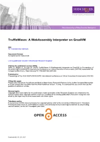 Trufflewasm: a Webassembly Interpreter on Graalvm