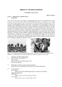 1 MEMORY of the WORLD REGISTER the Battle of the Somme