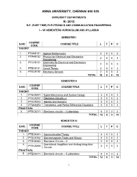 B.E. Electronics and Communication Engineering