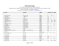 CD Listartist Save 7/9/2015 9:20:00 PM Print 7/9/2015 9:20:00 PM OPEN This on Your Computer