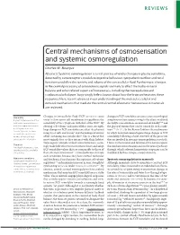Central Mechanisms of Osmosensation and Systemic Osmoregulation