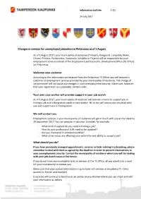 Changes in Services for Unemployed Jobseekers in Pirkanmaa As of 1 August