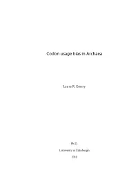 Codon Usage Bias in Archaea