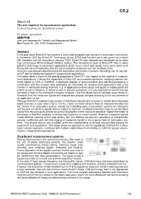 Ethercat the New Standard for Measurement Applications Central Backbone for Distributed Systems