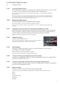 G. Intermodal Freight Transport G.I INTRODUCTION