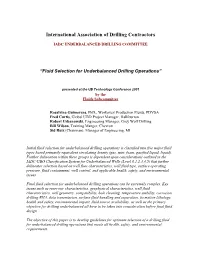 Guidelines for Fluid Selection for Underbalanced Drilling