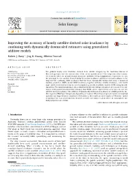 Improving the Accuracy of Hourly Satellite-Derived Solar Irradiance by Combining with Dynamically Downscaled Estimates Using Generalised Additive Models ⇑ Robert J