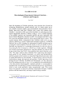 Microbiological Experiments Onboard Cubesats – a Review and Prospects