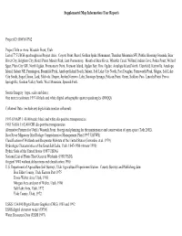Supplemental Map Information (User Report)