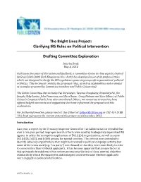 Clarifying IRS Rules on Political Intervention Drafting