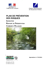 Inondation Rapport De Présentation Commune D'eclassan