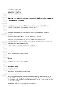 Mucosal and Systemic Immune Modulation by Trichuris Trichiura in a Self&#X2010;Infected Individual
