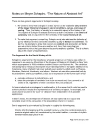 Notes on Meyer Schapiro, “The Nature of Abstract Art"