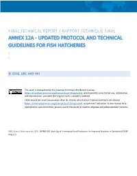 Updated Protocol and Technical Guidelines for Fish Hatcheries ; ;