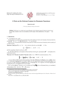 A Note on the Schwarz Lemma for Harmonic Functions