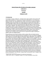 Architecture Description Language) COMS W4115 Alan Khara Ask2206 February 11, 2014