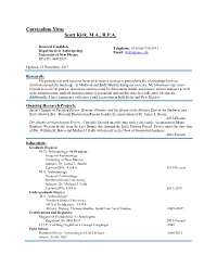 Curriculum Vitae Scott Kirk, M.A., R.P.A