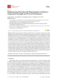 Emphasizing Task-Specific Hypertrophy to Enhance Sequential Strength and Power Performance
