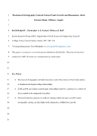 Mechanical Stratigraphy Controls Normal Fault Growth and Dimensions, Outer