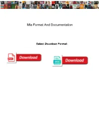 Mla Format and Documentation